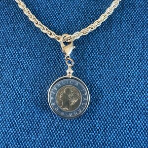 Twisted Silver | Brass/Gold Rope Chain w/ Coin Pendant
